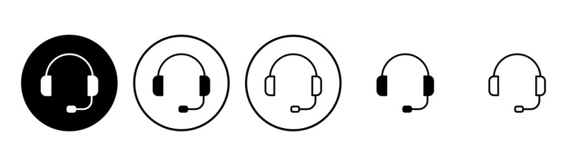 Headphone icon set. Headvector icon symbols