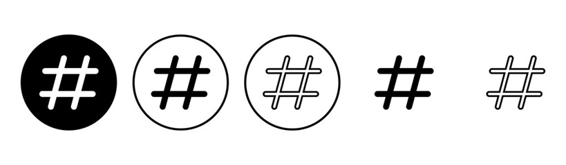 Hashtag icon set. hashtag symbol