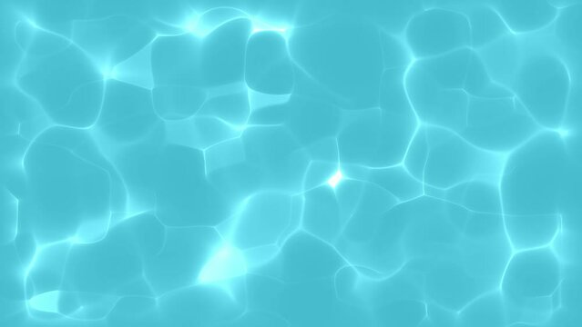 Ripple Effect. Blue Caustic Water Textures. 4K