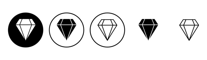 Diamond icon set. diamond gems vector icon.