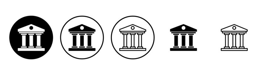 Bank icon set. bank vector icon, museum, university