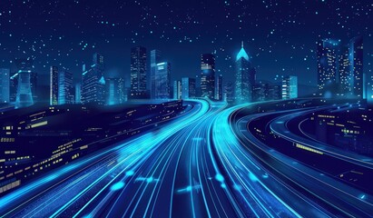 Fototapeta premium Futuristic technology and signaling high-speed data transfer.