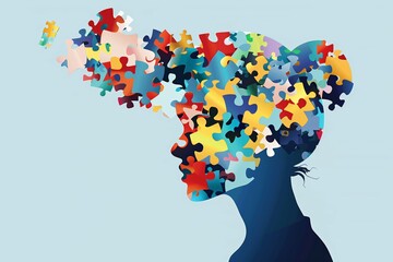 Neurodiversity concept. Neurodivergent person in a workplace, in the office. Mental health awareness. Assistive Technology for Neurodiversity. Teamwork development for inclusion, diversity. Digital