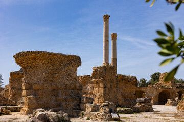 Ruins of Antonines thermal baths at Carthage. Tunisia, Africa