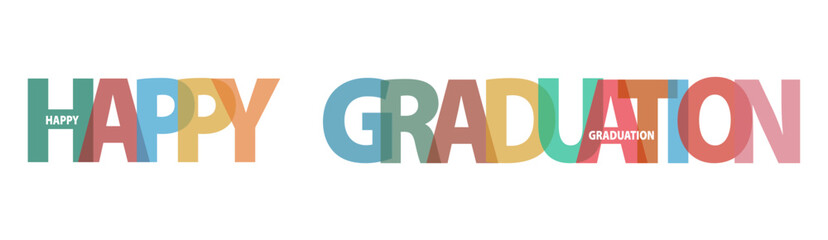 Happy Graduation - Retro Color Overlapping Text Design