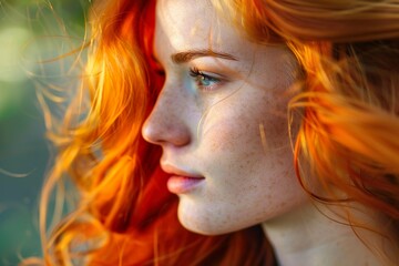 A woman with red hair