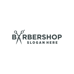 Barbershop design element vector icon with creative simple concept