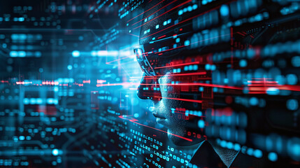 abstract digital battleground of cyber warfare, code snippets, hacker programmer