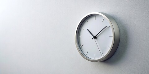 A close-up of a sleek, minimalistic clock against a plain white wall