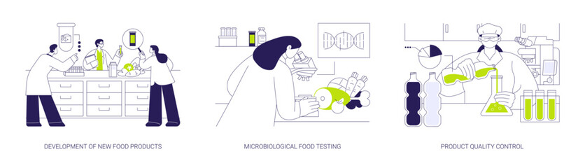 Food engineering abstract concept vector illustrations.