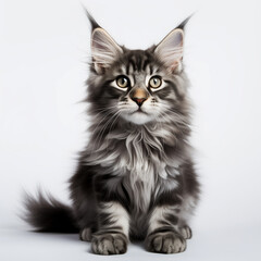 Maine coon cat gray