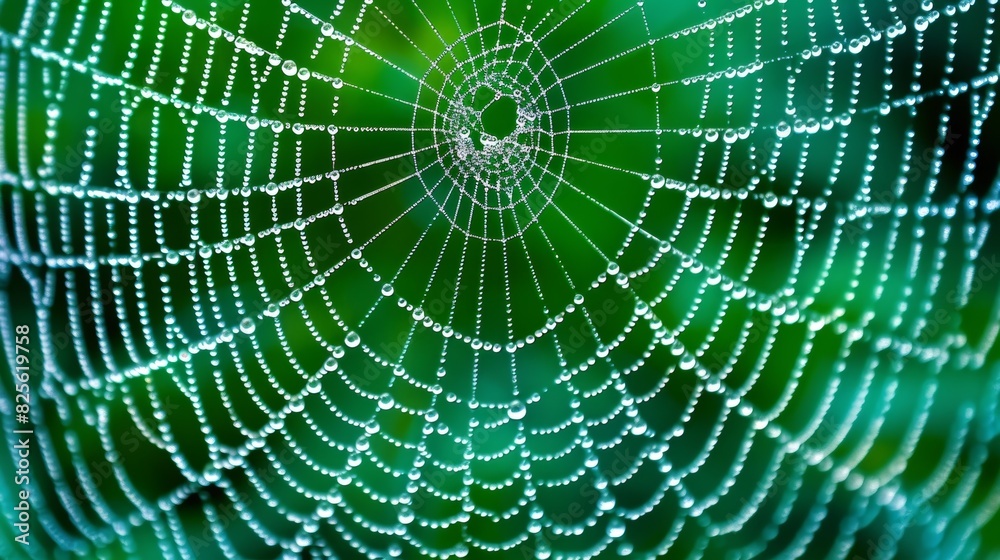 Wall mural a macro photograph of a spider web with intricate overlapping threads symbolizing the interconnected