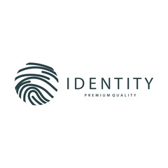 Premium Fingerprint Logo, Human Identity Design Simple Line Model Template Illustration