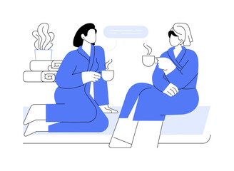 Relaxing tea isolated cartoon vector illustrations.