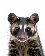 the Common Palm Civet white copy space on right Isolated on white background