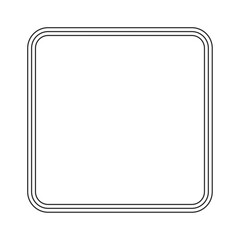 Frame border vector design. Round corners square shape three line blank border with empty space for text title isolated on white background 