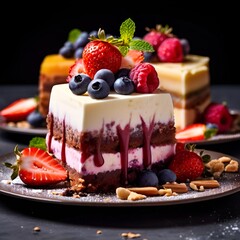 cake with berries