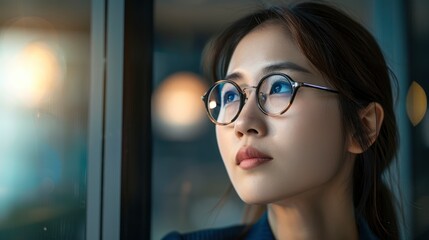 Contemplate The Thoughtful And Introspective Nature Of An Asian Businesswoman, Her Mind Engaged In Deep Reflection As She Considers The Path To Success, High Quality