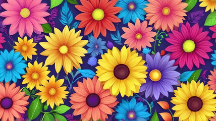 Colorful floral pattern illustration background
