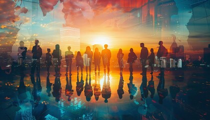 A photo of a team meeting where participants from different countries are connected virtually, showcasing global collaboration