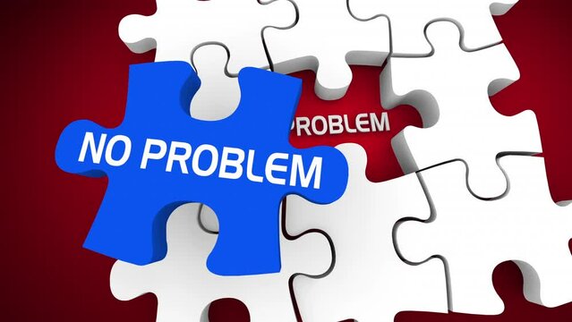 No Problem Puzzle Piece Trouble Issue Solution 3d Animation