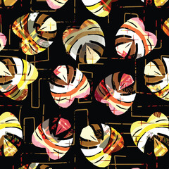 Tropical colorful leaves pattern african style