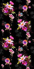 Floral allover pattern, digital pattern, shirt design