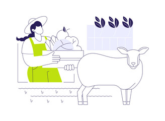 Livestock and crop integration abstract concept vector illustration.