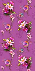 Floral allover pattern, digital pattern, shirt design