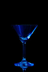 martini glass black blue