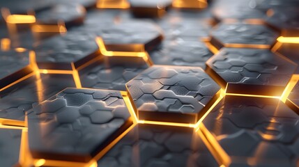 Obraz premium Digital hexagon abstract background. 