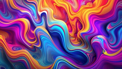 Obraz premium Psychedelic colorful fluid abstract splash paint