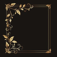 Gold Modern Frame. Premium Luxury Art Element with Modern Corner Edge