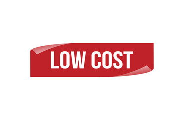 Red banner low cost on white background.