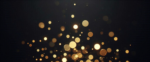 Obraz premium Partículas de brillo dorado fondo abstracto.Bokeh de partículas de brillo de luz dorada de Navidad sobre fondo negro marino. Concepto de vacaciones. Fondo abstracto con partículas de oro. 