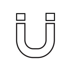 Magnet icon flat vector illustration.