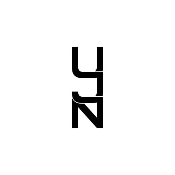 ujn lettering initial monogram logo design