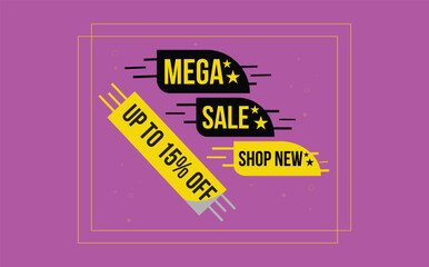 Sale banner template design, Big sale special offer. Up to 15% off