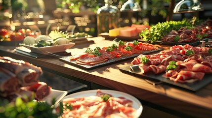 Hors d'oeuvre stand: usually consists of meat, broth and vegetables.