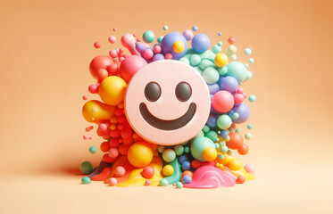 Obraz premium cute 3d Smile emoticon