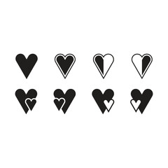 Flat Heart icon set symbol vector Illustration.