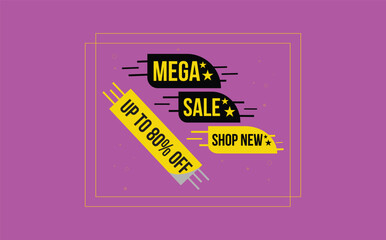 Obraz premium Sale banner template design, mega sale special offer. Up to 80% off