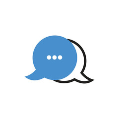 Obraz premium Message icon in flat style with background.