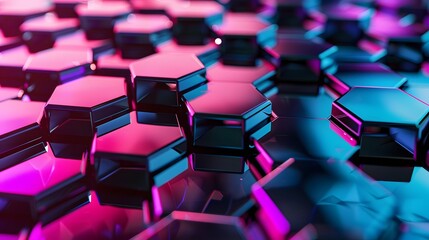 Obraz premium Digital hexagon abstract background. 