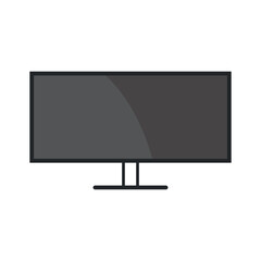 Monitor icon in flat style with background.