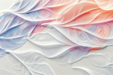 Pink and white leaves close up on white surface for beauty and art concept in photography