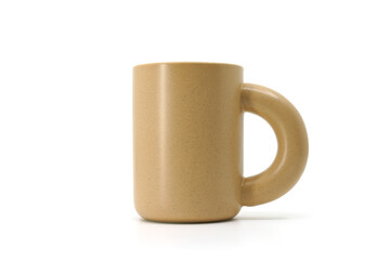 One dark beige ceramic cup