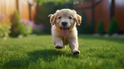 golden retriever running