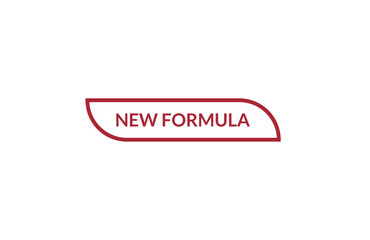 Obraz premium New formula red ribbon label banner. Open available now sign or New formula tag.
