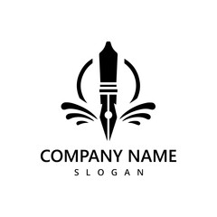 Pen logo design template, law firm, business and education symbol